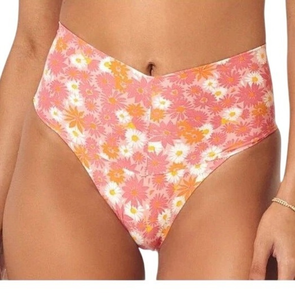 L*Space When In Bloom Ry Classic Bikini Bottom Floral V-Waist Small‎ S NWT